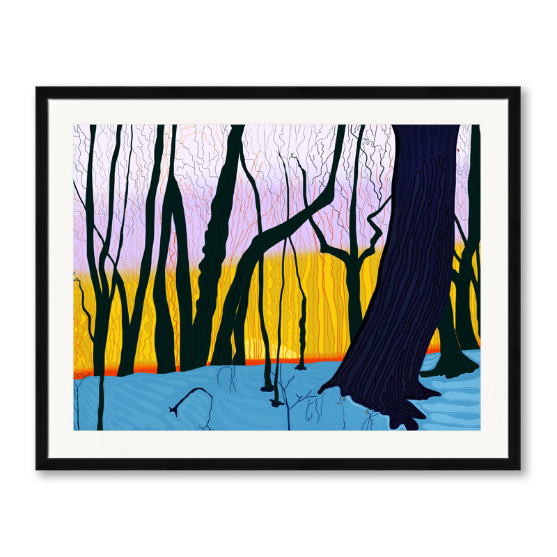 «Day Light épargne Mornng in Park» par Evan Sklar - impression, H 24 po x l 30 po, Papier avec cadre noir