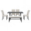 6Ppcs Retro Dining Set, Rectangular Unique Legs Dining Table With 4 Upholstered Chairs & 1 Bench For Dining Room And Kitchen-1707167638