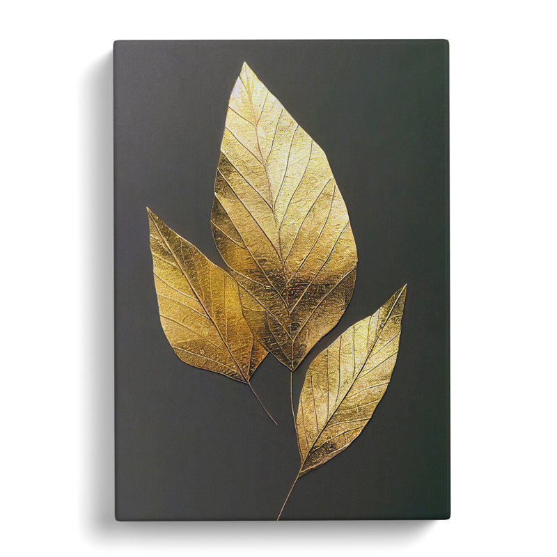 Emest Ivy Leaf Gold Vol.1 - Wrapped Canvas Print, 50cm H x 35cm W x 3cm D