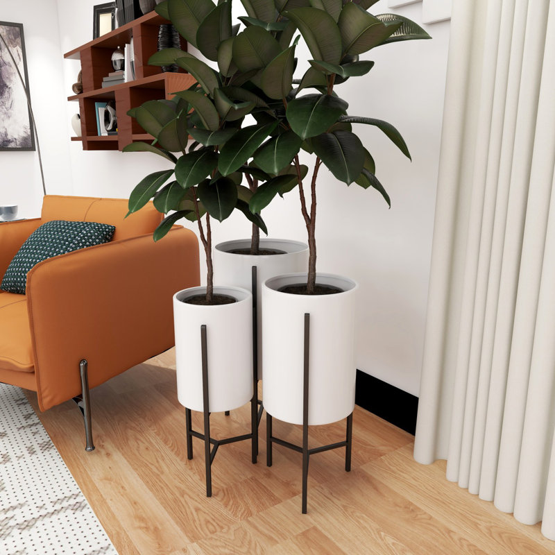 Metal Planter, White
