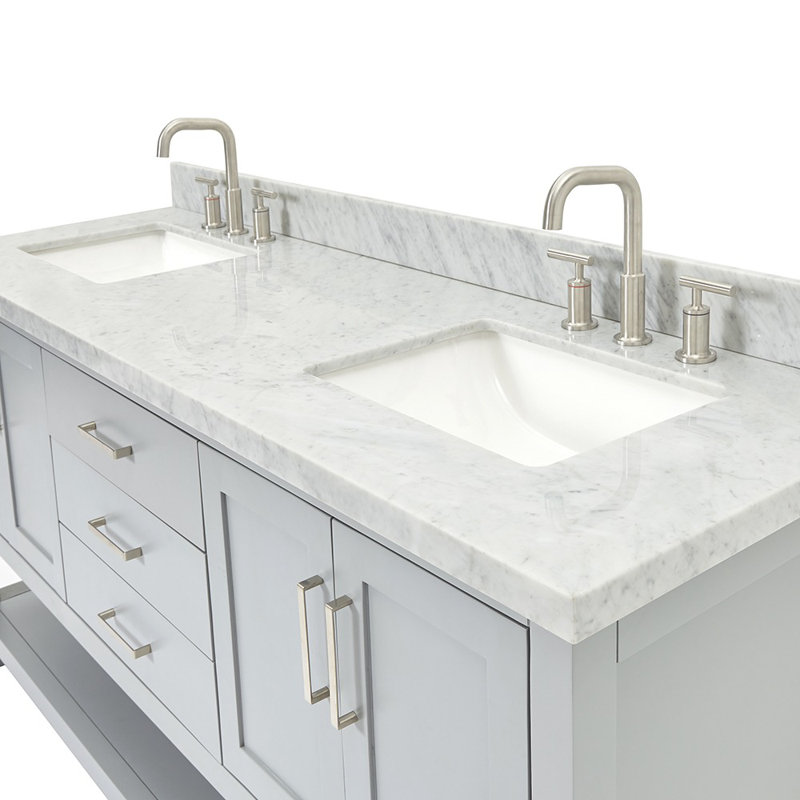 Magnolia Bath Vanity Rectangular Basin S073DCWRV, Rectangular, Gray