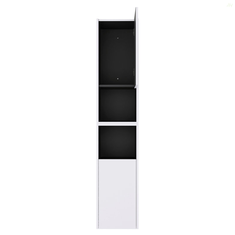 12" Bathroom Side Cabinet,2-Soft Close Doors,Float Mounting Design, White