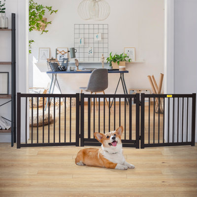 24''H Wooden Freestanding Dog Gate
