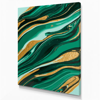 Abstrait art fluide sur toile verte 72