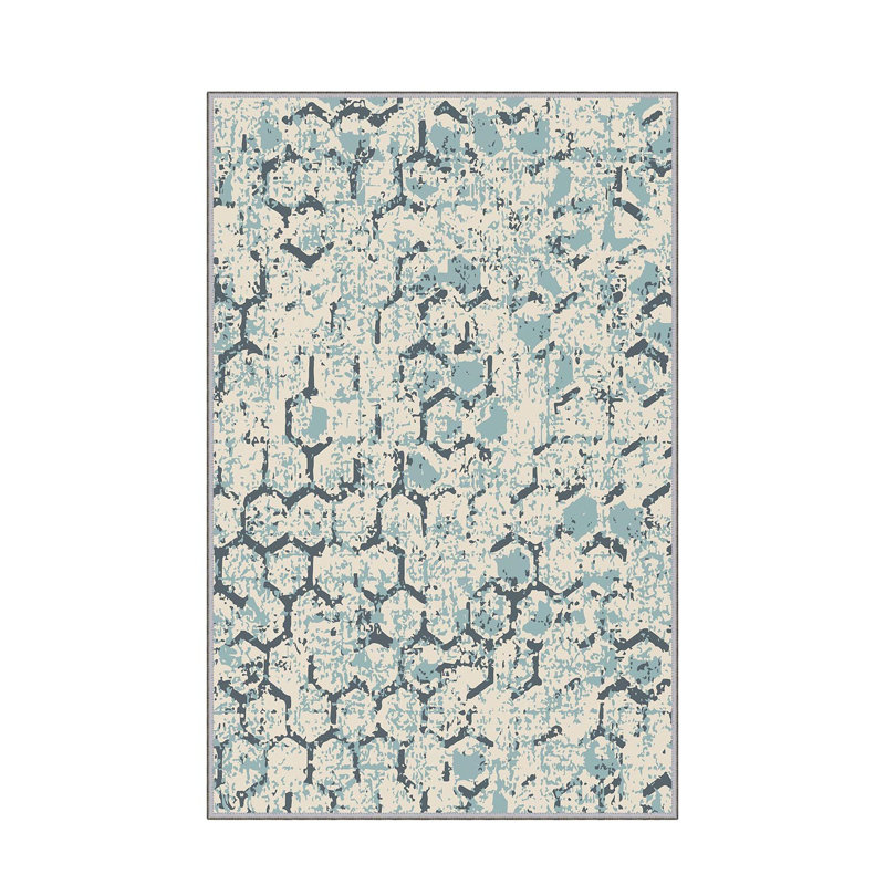 Stylish Woven Carpet (4 x 6 ft), 100% Polyester, 0.4 in Pile Height | Antibacterial, Non-Slip Underside | Machine Washable, 3D Digital Printing | Perfect for Living Room, Bedroom, and Home Decor