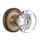 Classic Rosette with Round Clear Crystal Door Knob