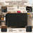 53.5" Black Farmhouse Rolling Kitchen Island with Power Outlet, Drop Leaf, Spice Rack and Drawer-129884935