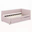 Lit de jour simple rembourré avec lit gigogne, canapé-lit en L, structure de lit simple en bois, sommier non requis-107252881