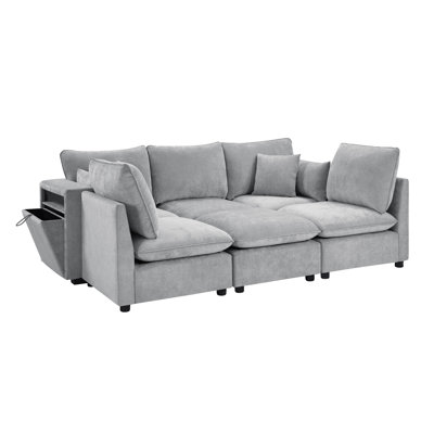 Modern Sectional Sofa Modular Sofa 93.7" U-Shaped Sofa Couch Sofa Bed L-Shaped Sofa With A Movable Ottoman