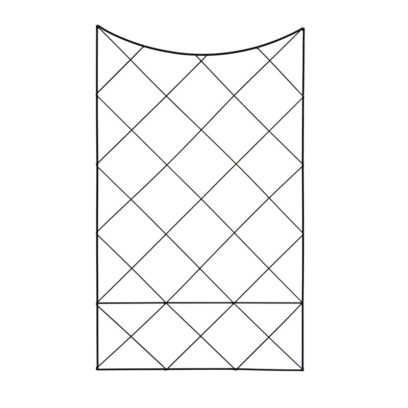 Treillis mural en croissant RHS 61 x 99 cm, support pour plantes grimpantes en acier noir mat