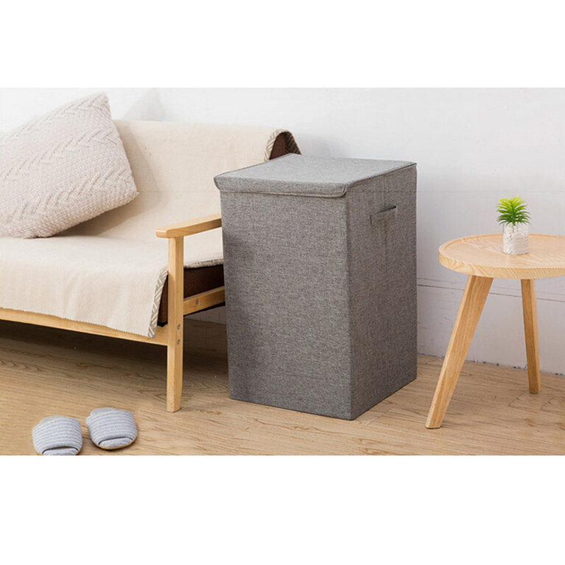 Fabric Laundry Hamper with Handles, Large (63cm x 40cm x 40cm), Grey
