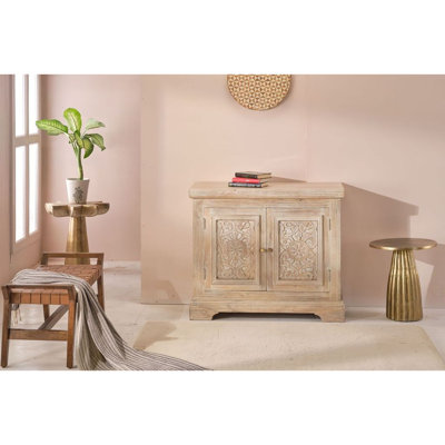 Darrleigh Wooden White Wash Cabinet