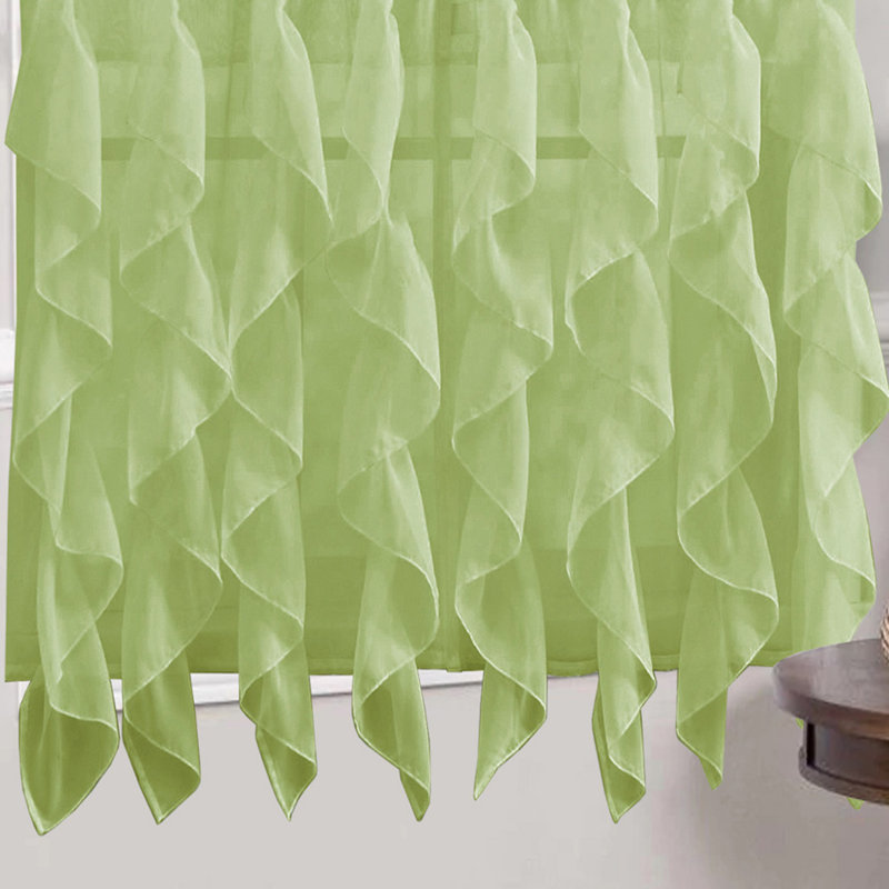 Fulda Semi Sheer Curtain Single Panel, Sage, 50" W x 108" L