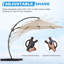 Parasol en porte-à-faux 11 pi avec inclinaison infinie, mât en aluminium, housse de protection et sac de sable Bersa-849197564-876387123