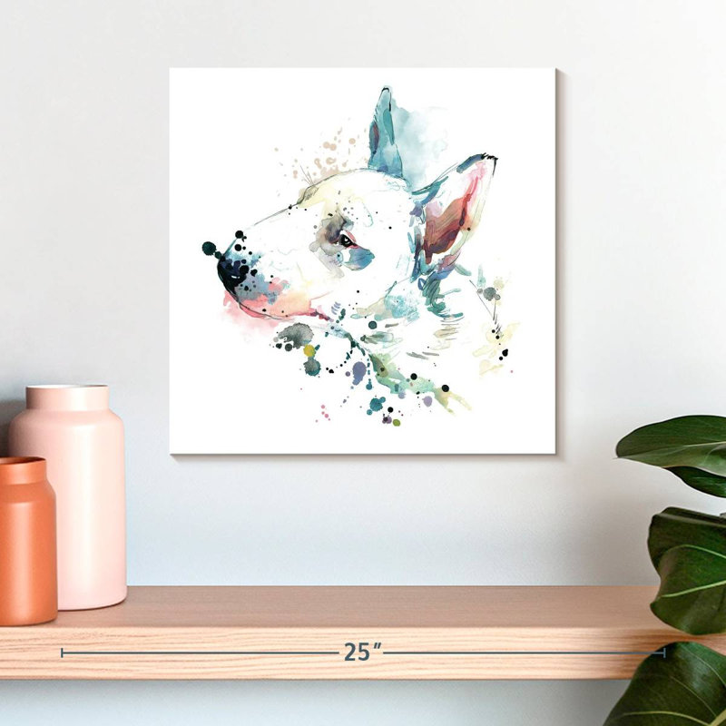 Crowle White Bull Terrier éclaboussures, H 16 po x l 16 po