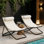 Chaise pliante d'extérieur 2 pièces, chaise de patio enveloppée de rotin avec dossier réglable, coussin épais et appui-tête détachable, pour le bord de la piscine, la plage, la cour arrière, le camping et le camping (noir)