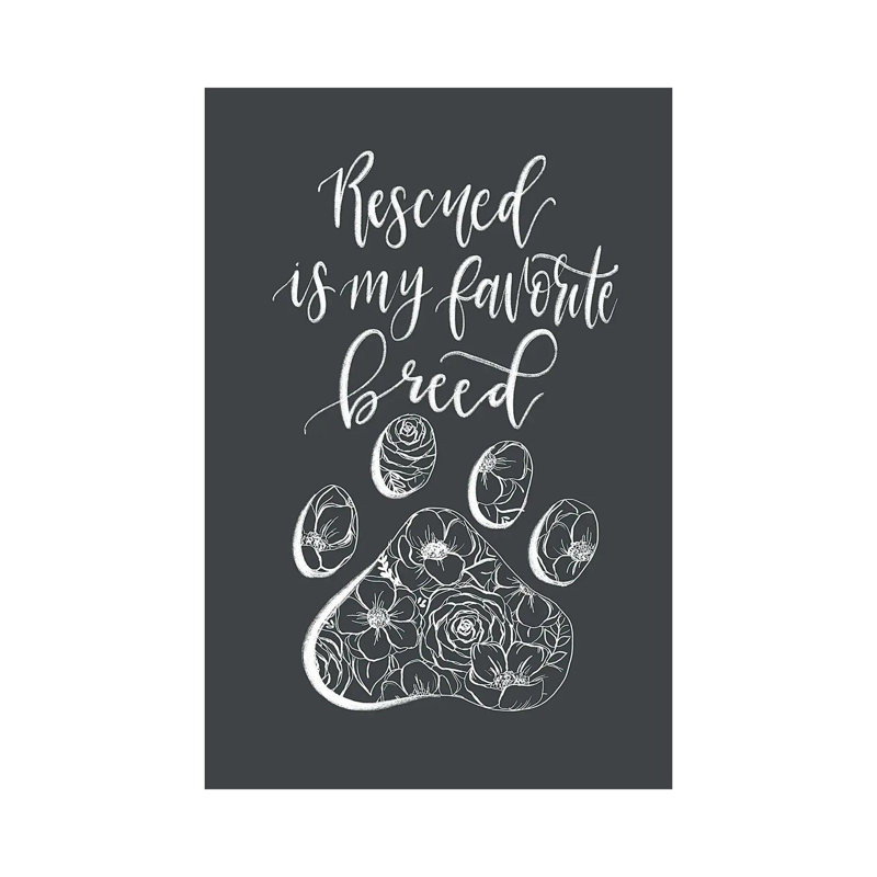 Rescued Is My Favorite Breed Gray by Katie Bryant - Wrapped Canvas Gallery-Wrapped Canvas Giclée