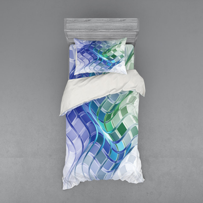 Ensemble de housse de couette moderne et contemporaine en microfibre Trippy