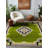 Argan Collection Digital Print Cotton-Polyester Green Moroccan Rug-1939839578