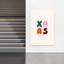 Colorful Xmas Letters Bold Colorful Modern Winter Wall Art Print 1 Piece Wrapped Canvas Wall Art-1612782902