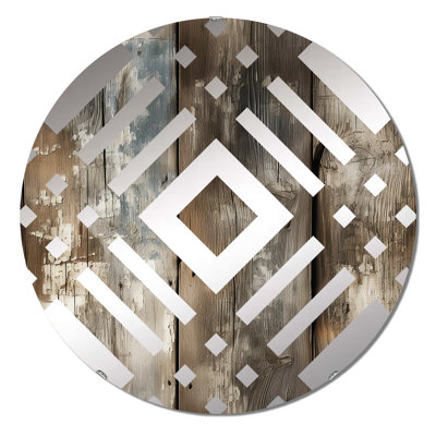 Rustic Farmhouse Wooden Planks - Diamond Decorative Mirror