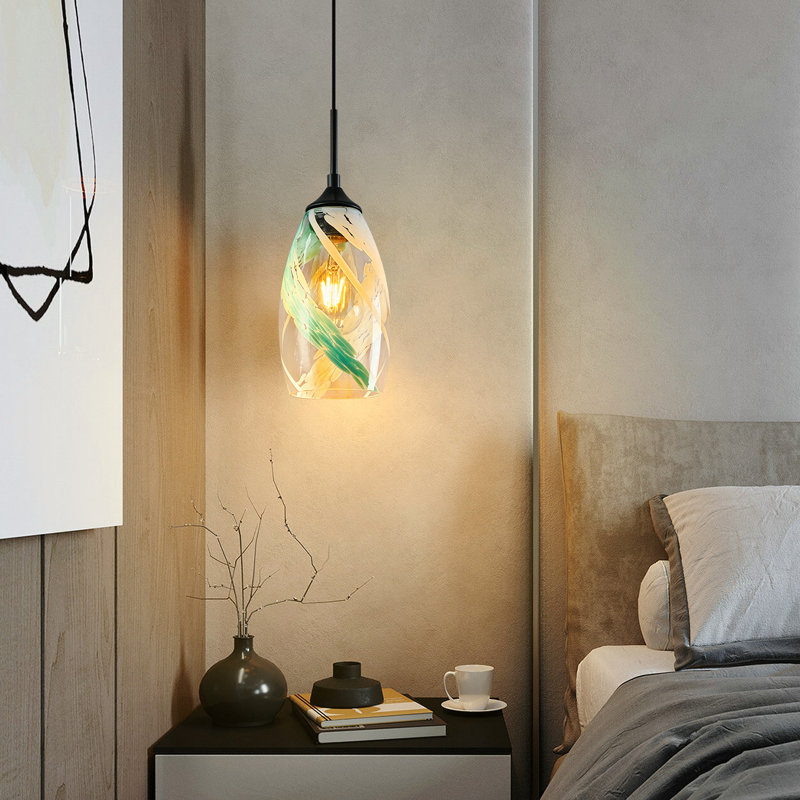 Modern Glass Pendant Light Ocean Pendant Lights Kitchen Island Hanging Light Fixtures for Kitchen Art Living Dinning Room Bedroom Hallway