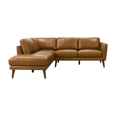 Benson Leather Sectional Sofa Chaise