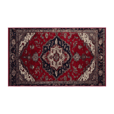 Machine Washable Red Area Rug