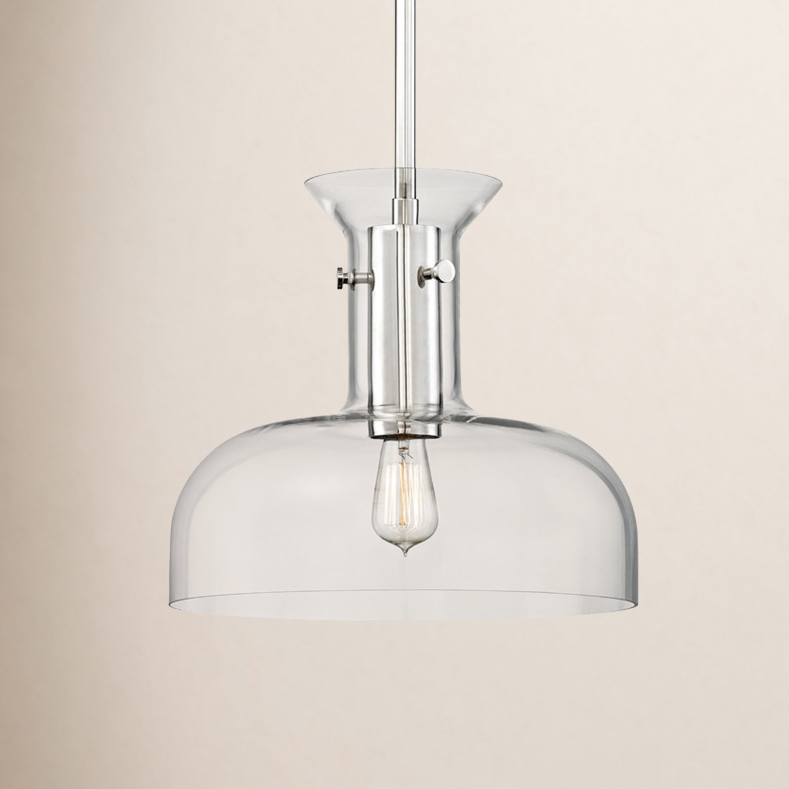 Mayer Single Light Glass Pendant, 14.75" H X 16" W X 16" D, Aged Brass