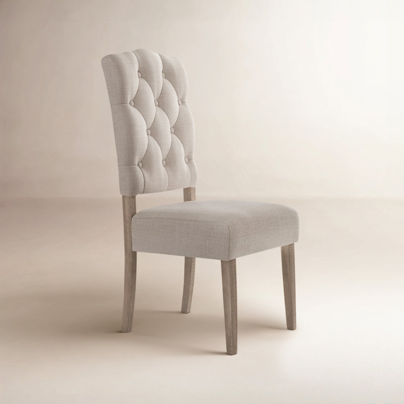 Chaise parsons capitonnée Bianca, Naturel patiné