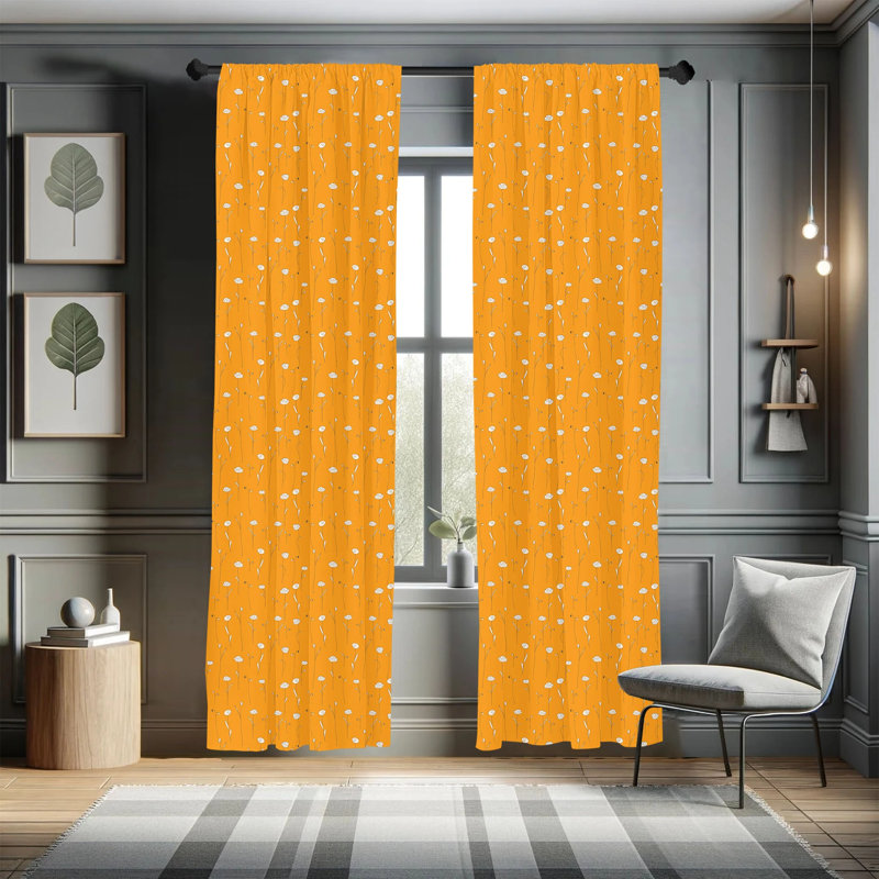Floral Semi-Sheer Rod Pocket Sliding Panel, 28" x 63"