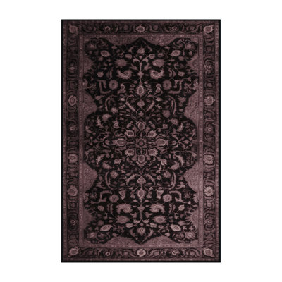 Machine Washable Tabriz Black Area Rug