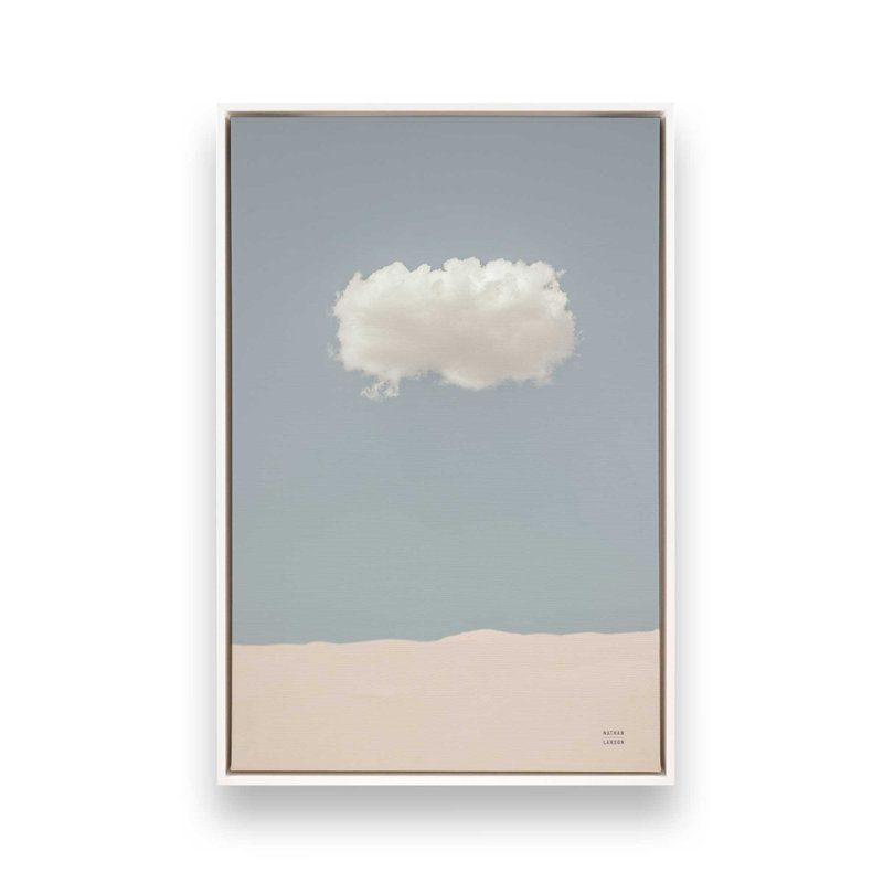 «Solitaire Cloud», reproduction sur toile, Cadre flottant blanc opaque, H 30,75 po x l 20,75 po