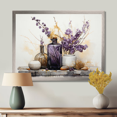 Purple Beige Minimalism Balance And Contrast - Minimalism Wall Art