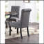 Ensemble de 2 chaises de salle à manger en tissu gris anthracite