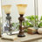 Adalwin Metal Antique Style Brown Uplight with Scrolls