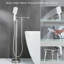 Robinet de baignoire autoportant monocommande à fixation au sol avec douchette-98754229