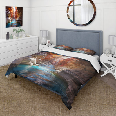 Ensemble de housse de couette Canyon Antelope Turquoise - microfibre polyester Canyon