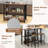 17 Stories 36" Tall 3-tier Bar Table With Storage Metal Frame Adjustable Foot Pads Grey-273701429