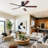 Homeflush 52 inch Mordern Bauhaus Black with Multiple Finishes Blades Integrated LED Flush Mount Low Profile Ceiling Fan With Light 3 Blades-1901535610-1901535601