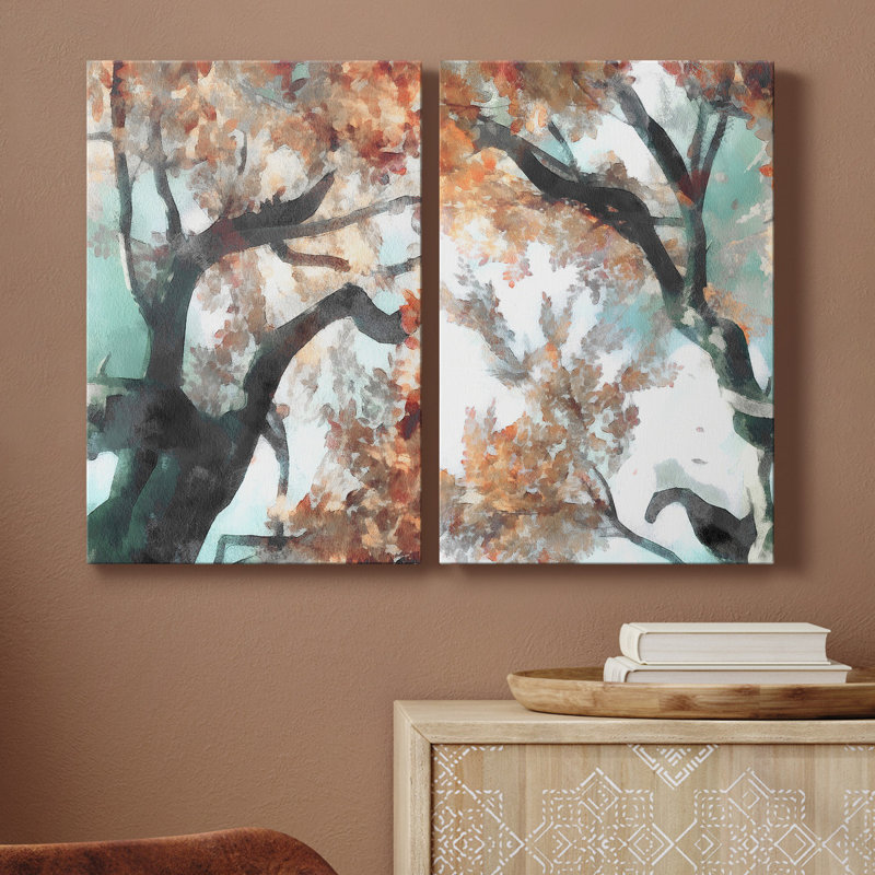 Fall Tree I, toile tendue avec châssis de qualité supérieure - prête à être accrochée, H 27 po x l 32 po x P 1 po