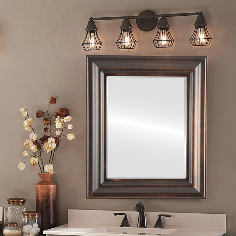 Miroir biseauté moderne et contemporain Woke, Bronze huilé, 29 po x 23 po
