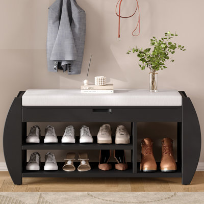 Banc de rangement en tissu