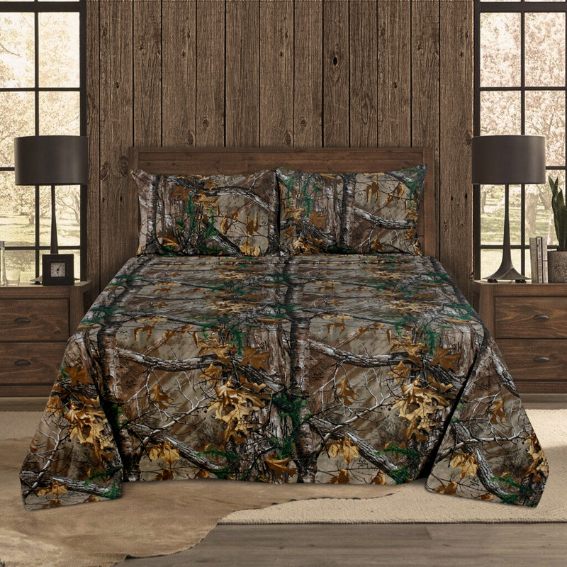 Ensemble de literie Realtree Xtra Camo, Ensemble de drap pour lit très grand avec drap-ho