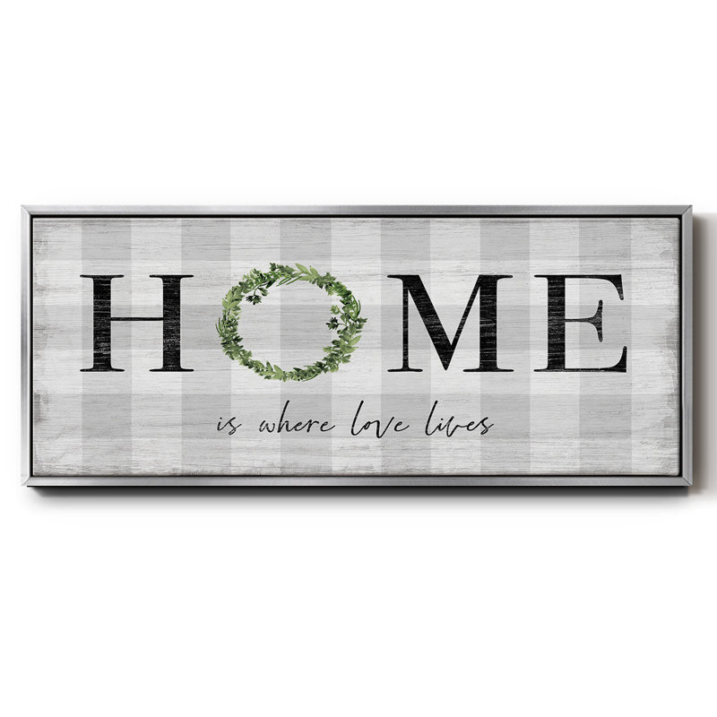 Where Love Lives- Framed Canvas, 12" H x 30" W
