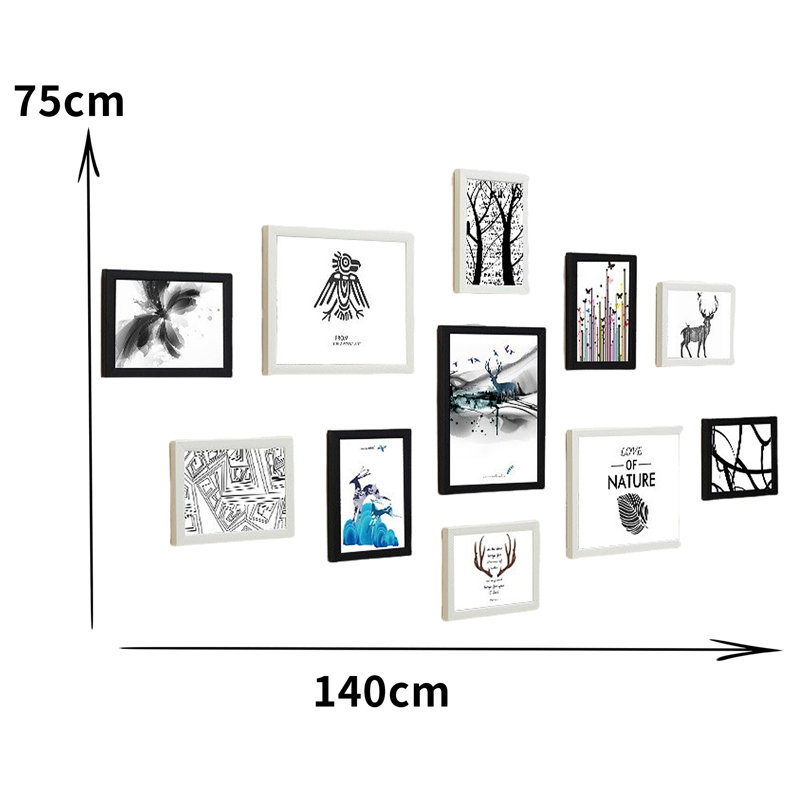 White/Black PVC Does Not Applly Picture Frame - Set of 11