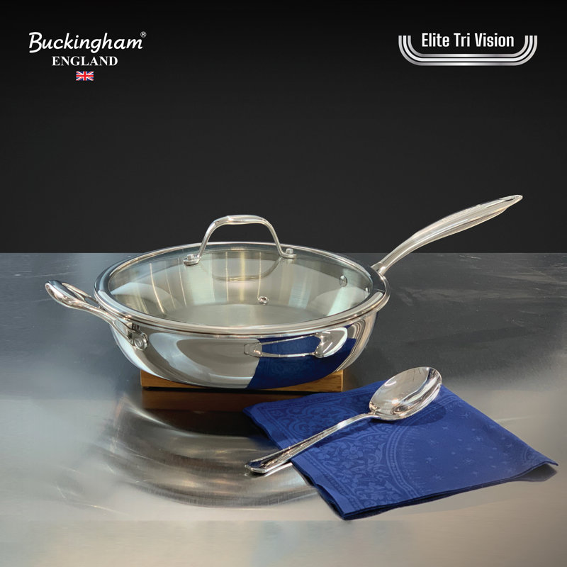Buckingham Elite Tri 18/8 Stainless Steel Sauté Pan With Helper Handle 28 Cm