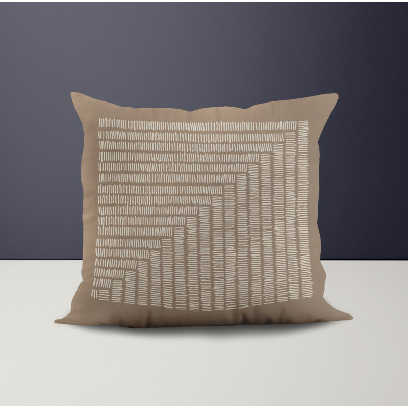 Jeté carré en polyester intérieur / extérieur, Beige, L 17 po x H 17 po