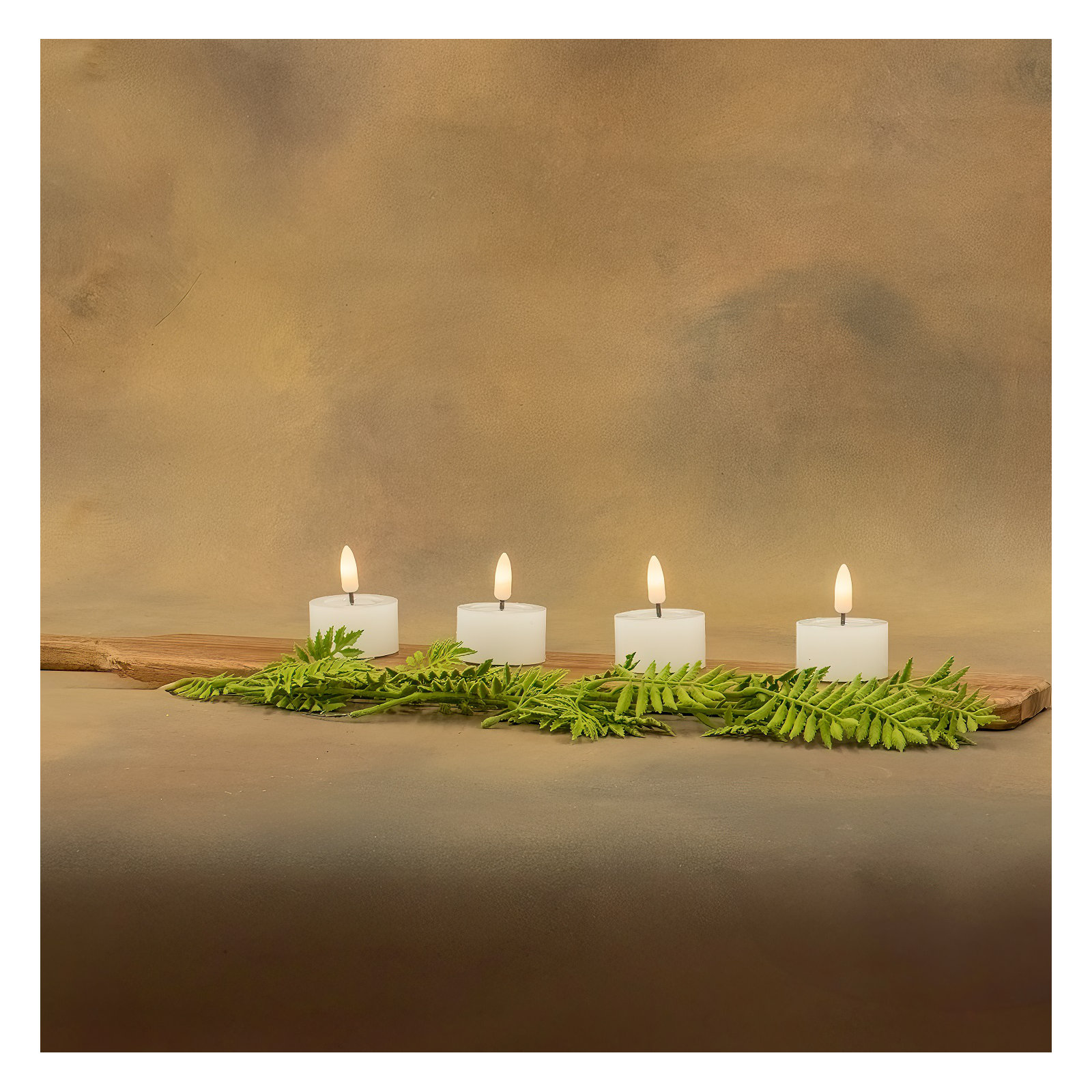 Set Of 4 White Flameless Tealight Candles