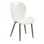 Chaises d'appoint modernes minimalistes, similicuir blanc avec poignée intégrée, structure en métal noir mat, ensemble de 4